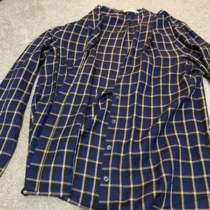 Babaton Power Blouse Navy Base Check